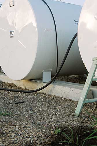 Figure 17: Double walled tanks using concrete supports on firm, compacted gravel