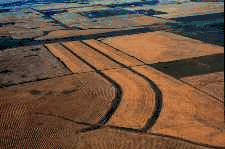 Terraces intercept runoff.
