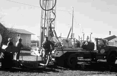 Figure 7. Test drilling to locate groundwater aquifers