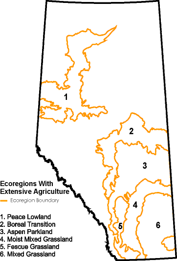 Changes in the Spatial Distribution of Selected Aspects of Agricultural Production in Alberta - AAFRD