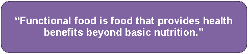 Rounded Rectangle: “Functional food is food that provides health benefits beyond basic nutrition.”